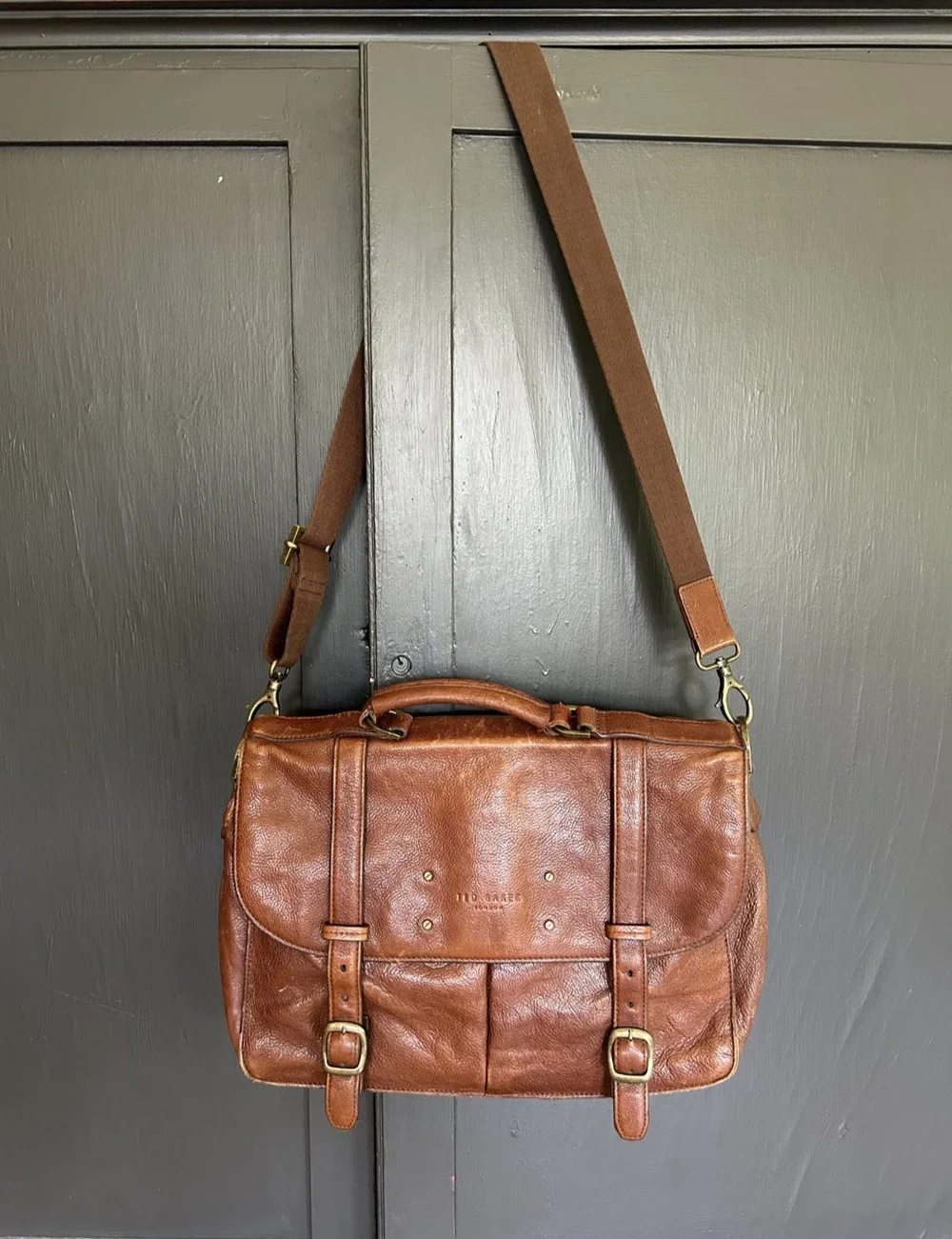 Ted Baker London Vintage-Inspired Leather Satchel Messenger Laptop Bag